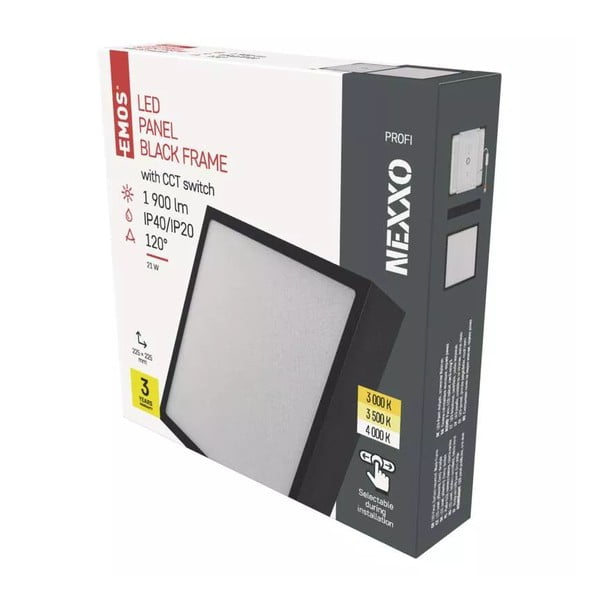Matně černé LED stropní svítidlo 22,5x22,5 cm Nexxo – EMOS-image-1