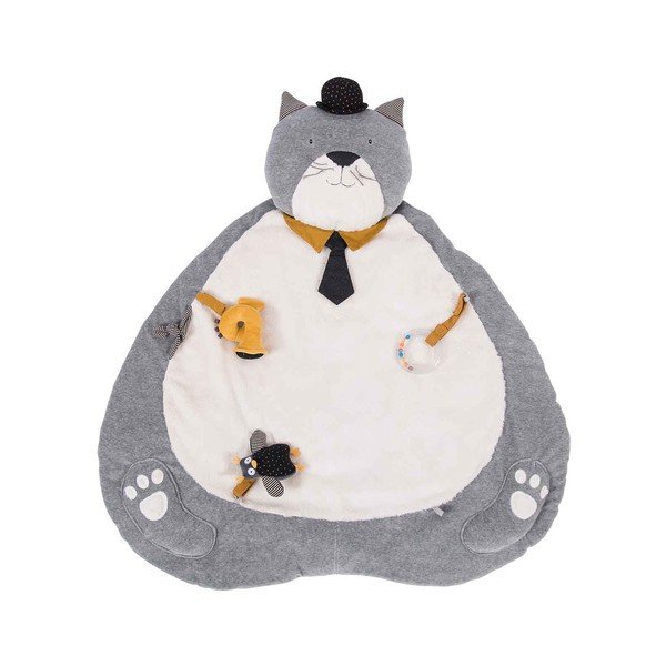 Šedo-krémová dětská hrací podložka Les Moustaches – Moulin Roty-image-1