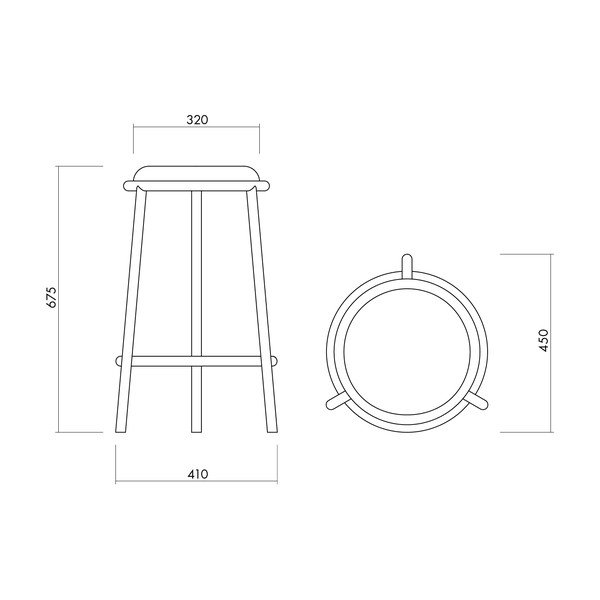 Modrá kovová barová stolička (výška sedáku 68 cm) Hogo – noo.ma-image-3