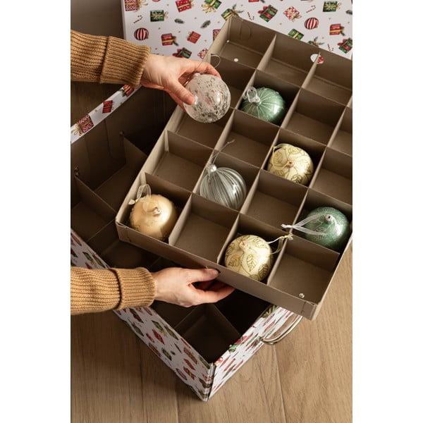 Kartonový úložný box s víkem/dekorativní 37x50x15 cm Engla Christmas Storage – Bigso-image-2