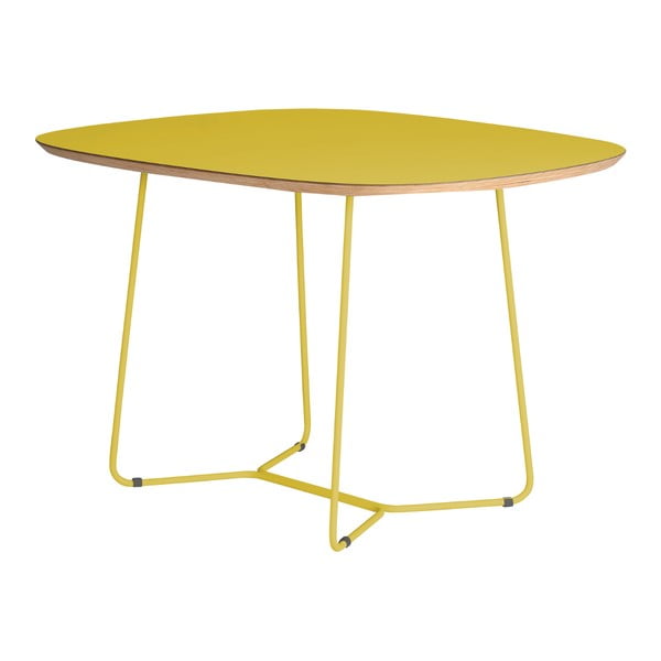 Žlutý stůl s kovovými nohami IKER Maple