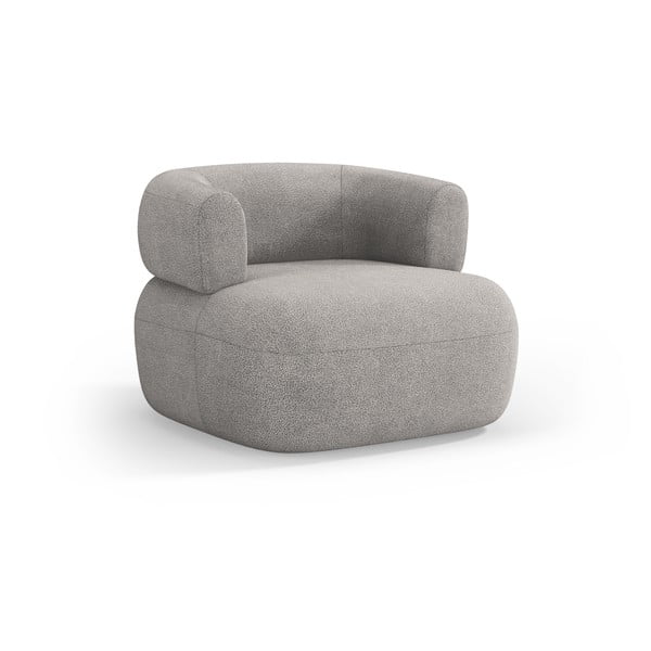 Světle šedé křeslo z textilie bouclé Jenny – Micadoni Home