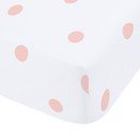 Bílé/růžové napínací flanelové prostěradlo 90x190 cm Polka Dot – Catherine Lansfield