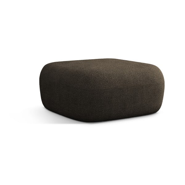 Hnědá podnožka z textilie bouclé Jenny – Micadoni Home-image-1