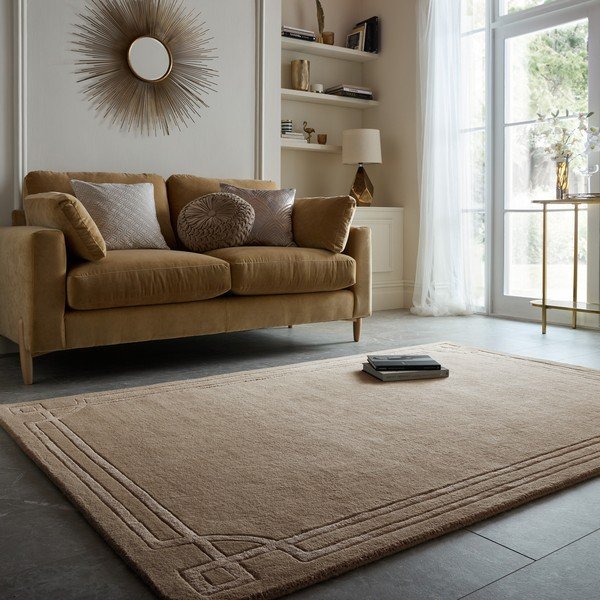Hnědý ručně tkaný vlněný koberec 120x170 cm Gatsby – Flair Rugs-image-1