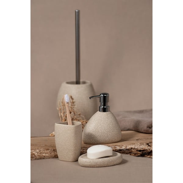 Béžový keramický kelímek na zubní kartáčky Wenko Pion-image-1