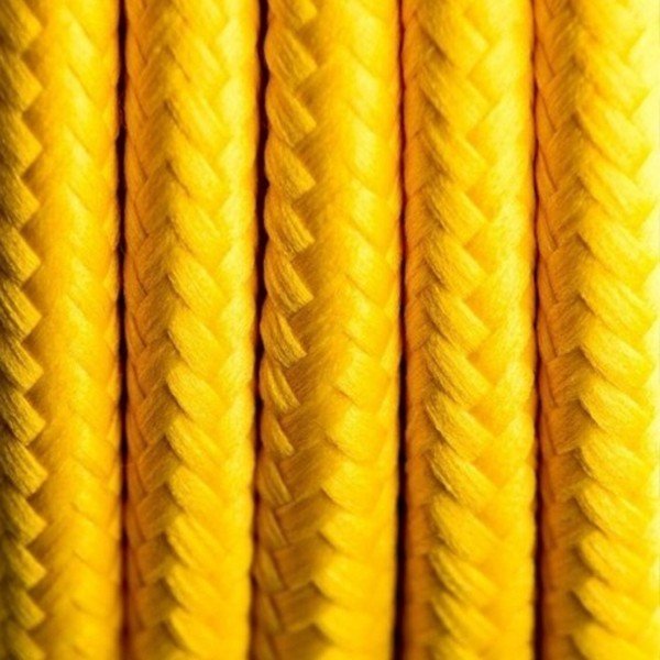 Žlutá stojací lampa s bílým stínítkem a žlutým kabelem Ragaba Wanda-image-1