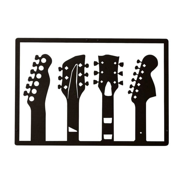 Černá nástěnná kovová dekorace Wall Decor Guitar