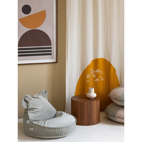 Sametový dětský sedací vak v mentolové barvě Bear – Wigiwama-image-1