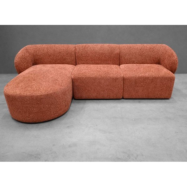 Žinylková rohová pohovka v terakotové barvě (levý roh/s lenoškou) Paolo - II. jakost – Milo Casa-image-1