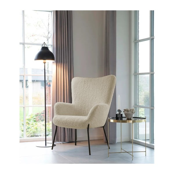Béžové křeslo z umělé kožešiny Glasgow – Bonami Essentials-image-1