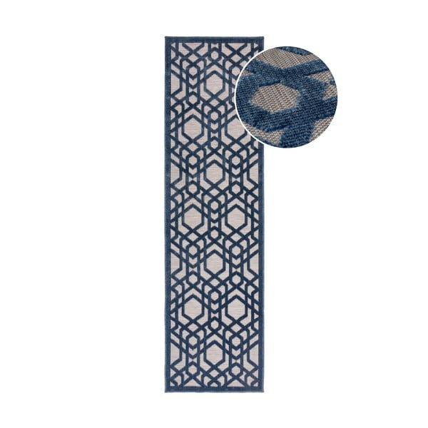 Modrý venkovní koberec 230x66 cm Oro - Flair Rugs