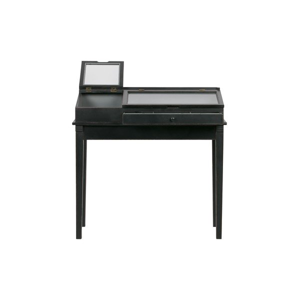 Černý dřevěný stolek s vitrínou BePureHome-image-3