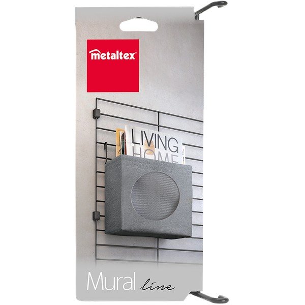 Šedá látková komponenta - úložný box 24x9 cm Mural – Metaltex-image-1