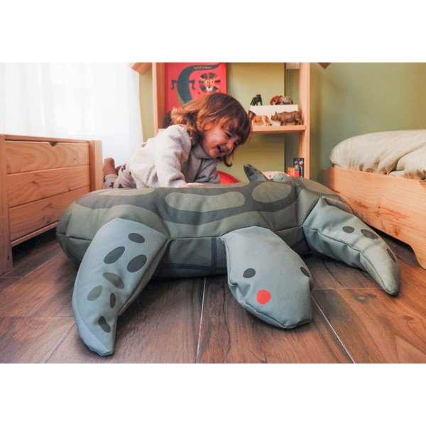 Zelený dětský sedací vak Turtle – Little Nice Things-image-3