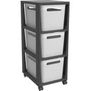 Bílo-černý plastový pojízdný regál 30x77 cm Brisen - Rotho