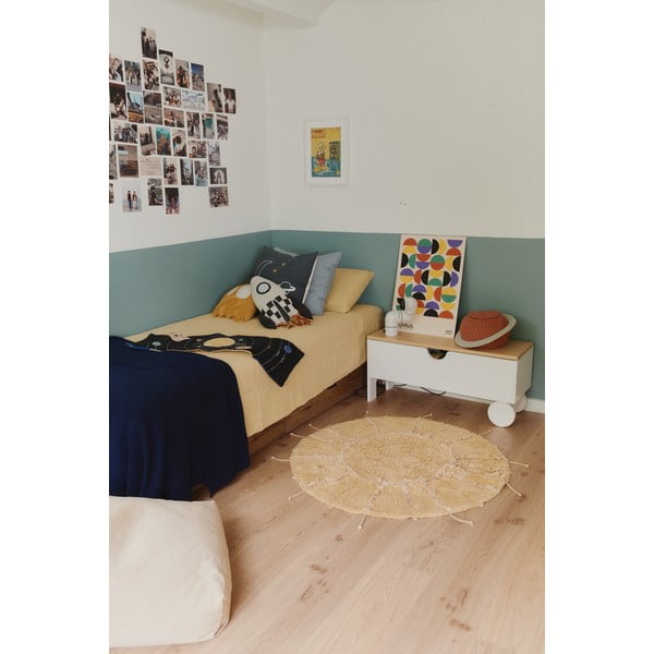 Pratelný ručně tkaný bavlněný kulatý koberec v hořčicové barvě ø 100 cm Solar Multishape – Lorena Canals-image-4