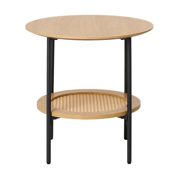 Kulatý odkládací stolek v dekoru dubu ø 50 cm Pensacola – Unique Furniture-image-1