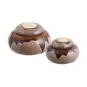 Hnědé dekorativní keramické úložné boxy v sadě 2 ks ø 15x8,5 cm – House Nordic