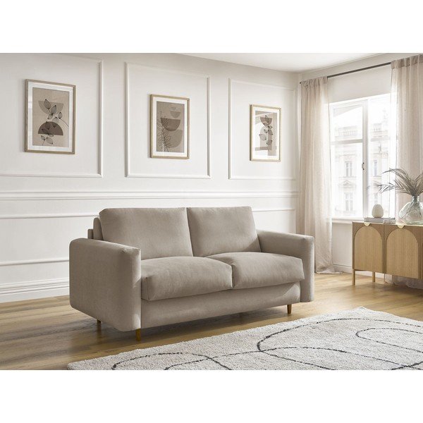 Taupe pohovka na každodenní spaní/rozkládací 220 cm Cocoone – Bobochic Paris-image-1