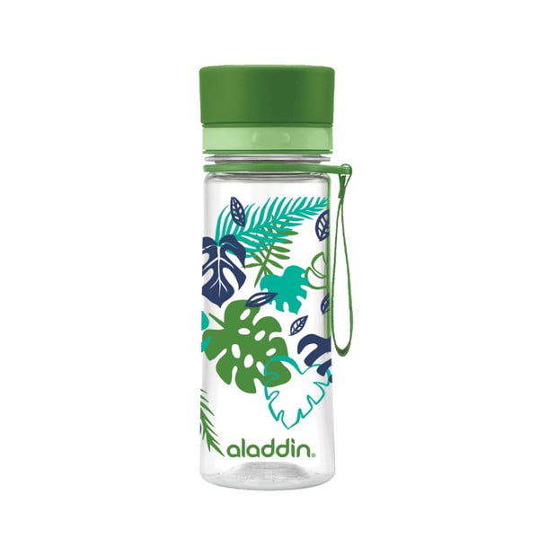 Láhev na vodu se zeleným víčkem a potiskem Aladdin Aveo Bloom, 350 ml