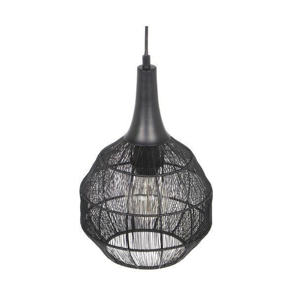 Matně černé závěsné svítidlo s kovovým stínidlem Soraya – Trio-image-3