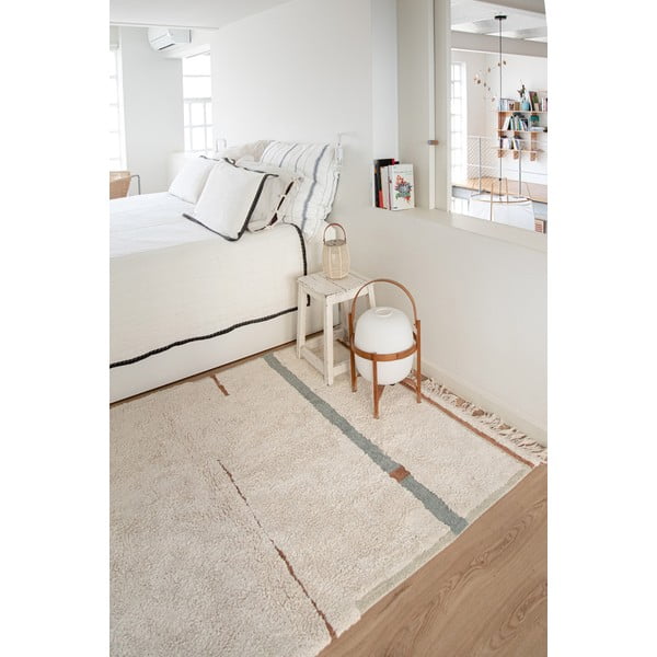 Modro-krémový pratelný ručně tkaný bavlněný koberec 140x200 cm Lanes Vintage Blue – Lorena Canals-image-4