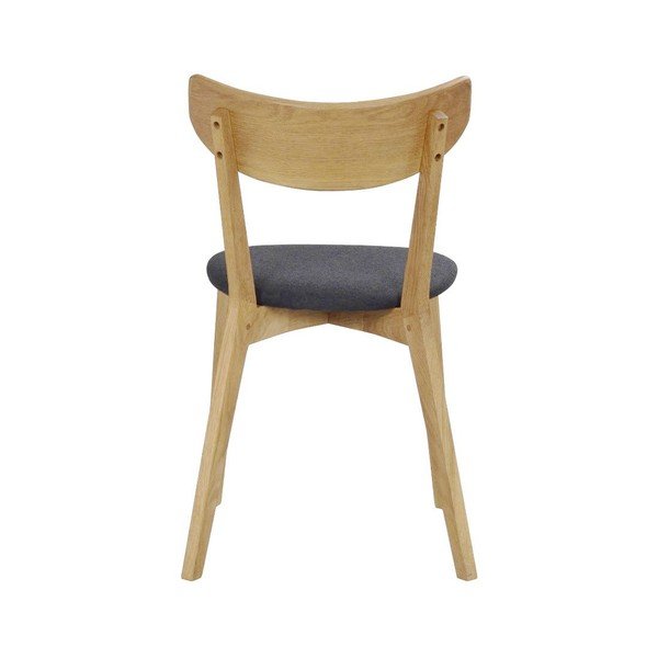 Hnědá dubová jídelní židle s tmavě šedým sedákem Rowico Ami-image-4