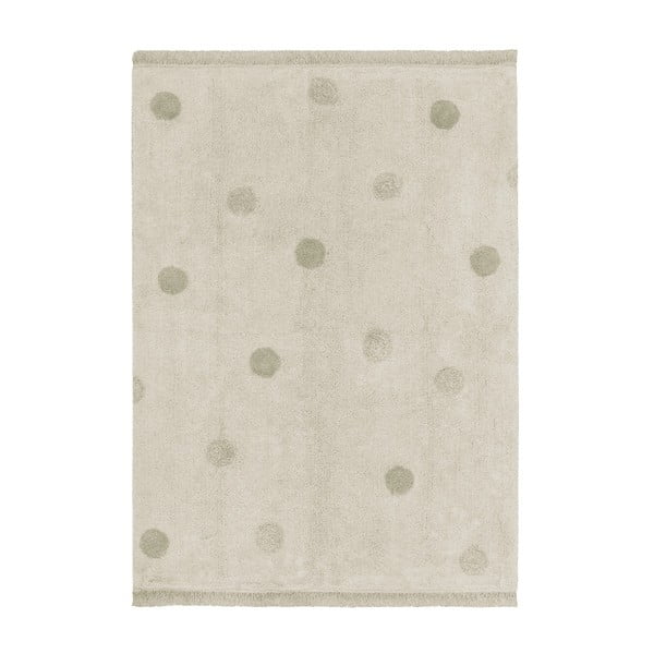 Khaki krémový pratelný ručně tkaný bavlněný dětský koberec 120x160 cm Hippy Dots Olive – Lorena Canals
