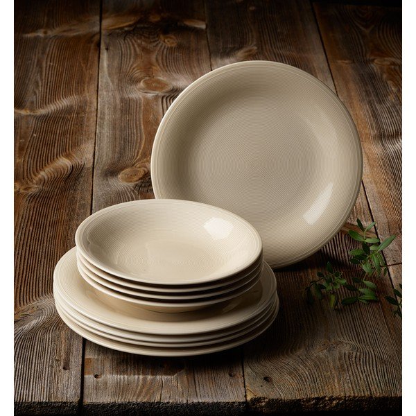 8dílná sada béžových porcelánových talířů Villeroy & Boch Like Color Loop-image-1