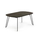 Tmavě hnědý rozkládací jídelní stůl s deskou v dekoru jasanového dřeva 100x170 cm Milian – Kave Home
