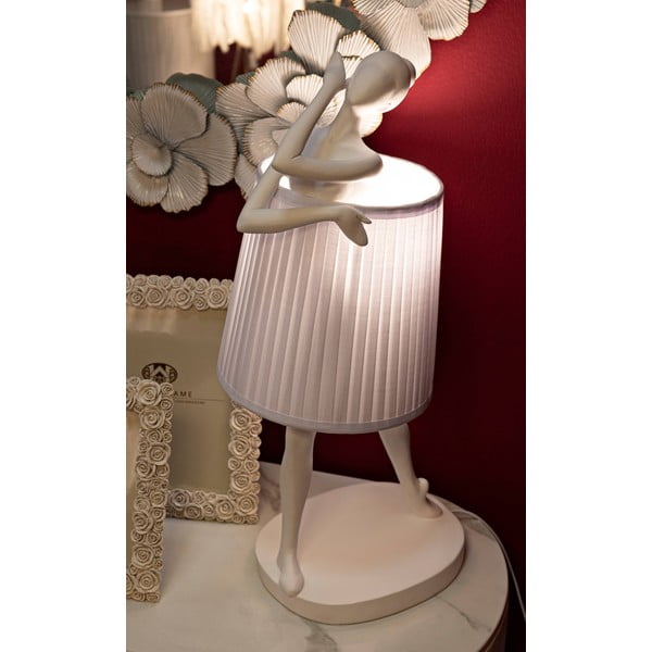 Bílá stolní lampa s textilním stínidlem (výška 62,5 cm) Ballet – Mauro Ferretti-image-1