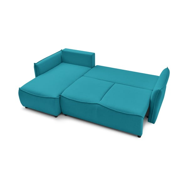 Tyrkysová rozkládací rohová pohovka (levý roh) Leon – Bobochic Paris-image-3