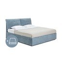 Modrá čalouněná dvoulůžková postel s úložným prostorem s matrací/s roštem 180x200 cm Thessa Pillow – Bonami Selection