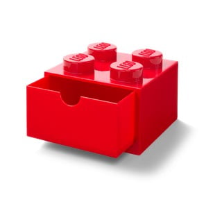 Červený stolní box se zásuvkou LEGO®, 15 x 16 cm