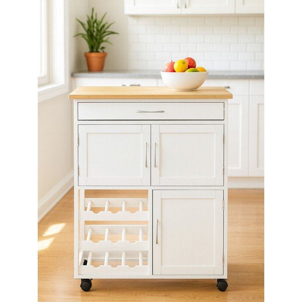 Bambusový servírovací stolek na kolečkách 37x67 cm Harlow – Premier Housewares-image-3