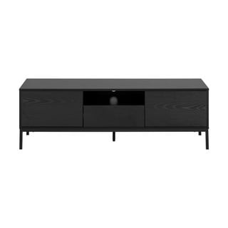 Černý TV stolek v dekoru jasanu 140x45 cm Seaford - Actona