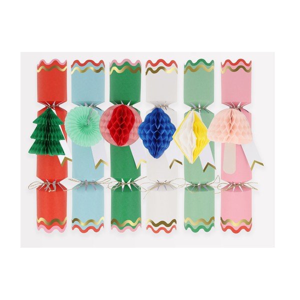 Vánoční crackery v sadě 6 ks Honeycomb  – Meri Meri