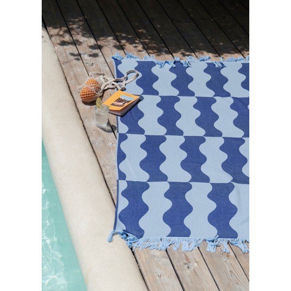 Modrá bavlněná plážová osuška 100x160 cm Nugo – noo.ma-image-3