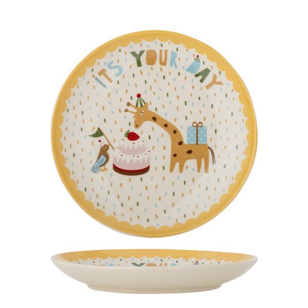 Žlutý/krémový dětský talíř z kameniny ø 16 cm Celebrate – Bloomingville Mini-image-4