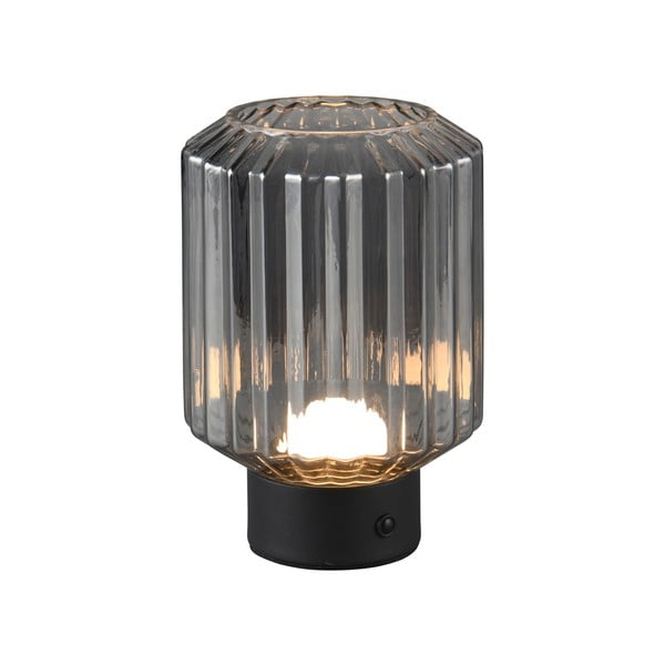 Černo-šedá stmívatelná LED stolní lampa se skleněným stínidlem (výška 19,5 cm) Lord – Trio-image-1