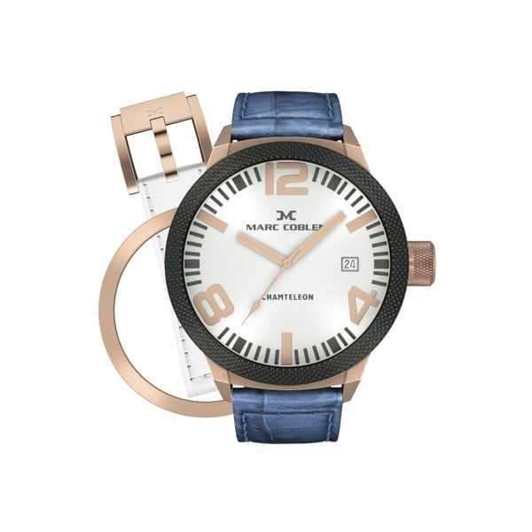 Pánské hodinky Marc Coblen s páskem a kroužkem navíc P37