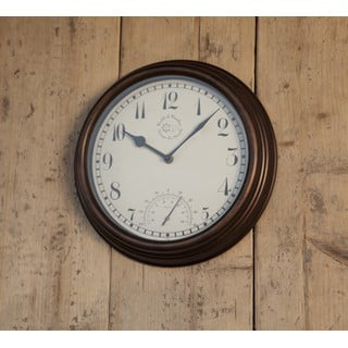 Venkovní nástěnné hodiny s teploměrem Esschert Design Time