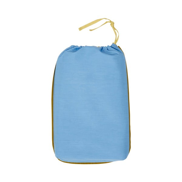 Modro-žluté bavlněné povlečení Hübsch Line, 140 x 200 cm-image-2