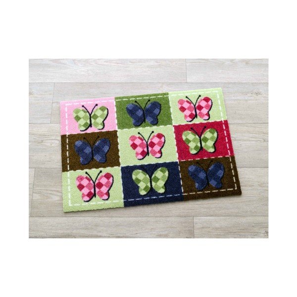 Zeleno-růžový koberec Zala Living Butterflies, 50x70 cm-image-1