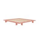 Světle růžová dvoulůžková postel z borovicového dřeva s roštem 140x200 cm Japan – Karup Design