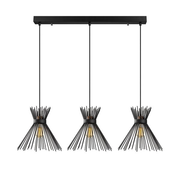 Černé závěsné svítidlo pro 3 žárovky Opviq lights Kirpi-image-2