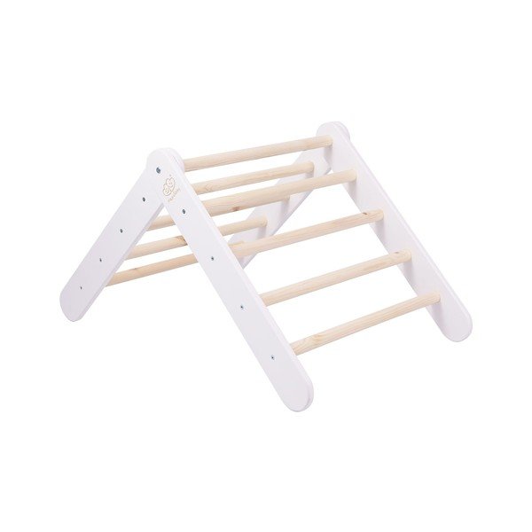 Bílý pikler trojúhelník z borovicového dřeva 46x87x60 cm Montessori – Meowbaby-image-4