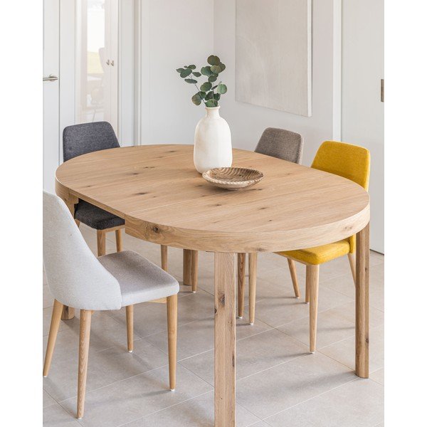 Kulatý rozkládací jídelní stůl s přídavnou deskou v dekoru dubu ø 120 cm Colleen – Kave Home-image-2