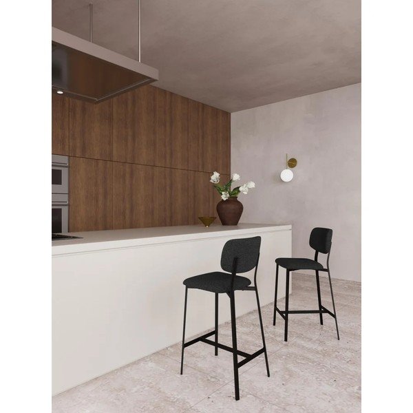Tmavě šedé čalouněné barové židle v sadě 2 ks (výška sedáku 68,5 cm) Alison – Actona-image-1